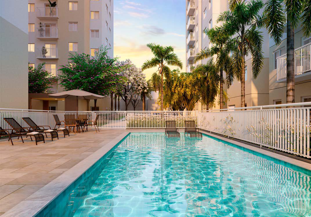 Piscina do Plano & Essência ao entardecer, Zona Oeste de São Paulo